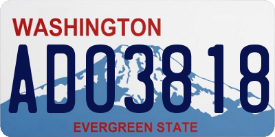 WA license plate ADO3818