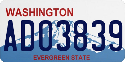 WA license plate ADO3839