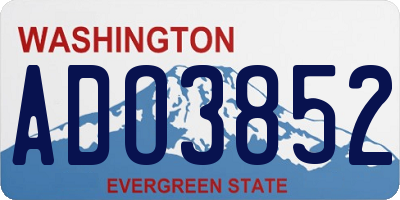 WA license plate ADO3852