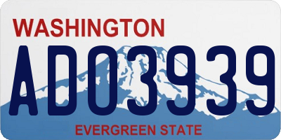 WA license plate ADO3939
