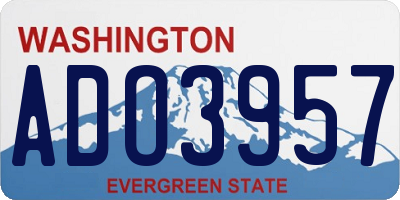 WA license plate ADO3957