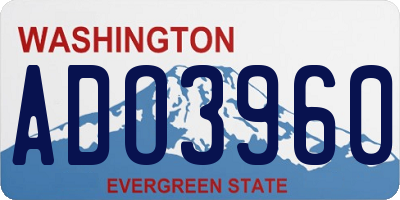 WA license plate ADO3960