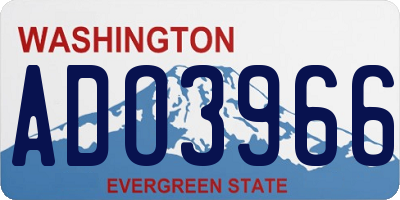 WA license plate ADO3966