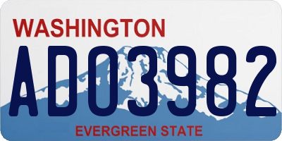 WA license plate ADO3982