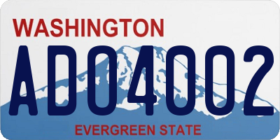 WA license plate ADO4002