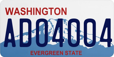 WA license plate ADO4004