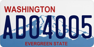 WA license plate ADO4005