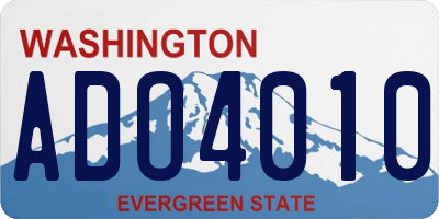 WA license plate ADO4010