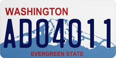 WA license plate ADO4011