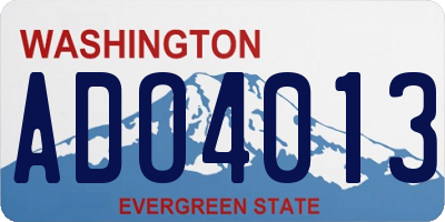 WA license plate ADO4013