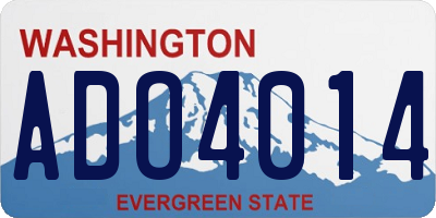 WA license plate ADO4014