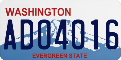 WA license plate ADO4016