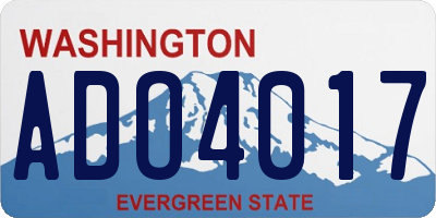 WA license plate ADO4017
