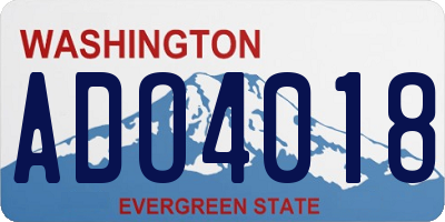 WA license plate ADO4018