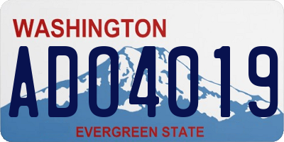 WA license plate ADO4019