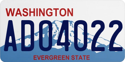 WA license plate ADO4022