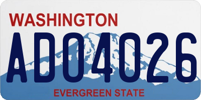 WA license plate ADO4026