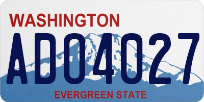WA license plate ADO4027