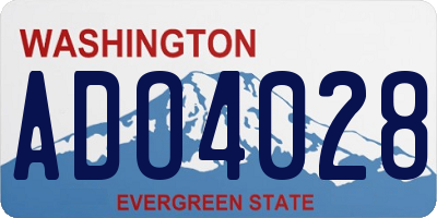 WA license plate ADO4028
