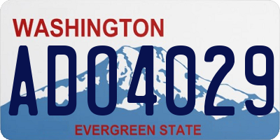 WA license plate ADO4029