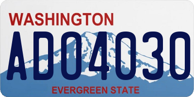 WA license plate ADO4030