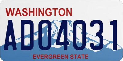 WA license plate ADO4031