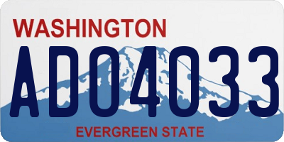 WA license plate ADO4033