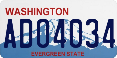 WA license plate ADO4034