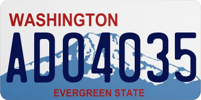 WA license plate ADO4035