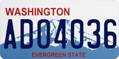 WA license plate ADO4036