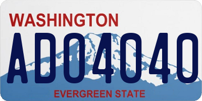 WA license plate ADO4040