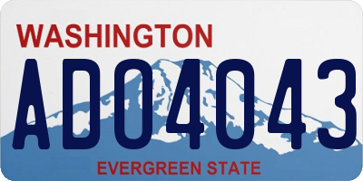 WA license plate ADO4043