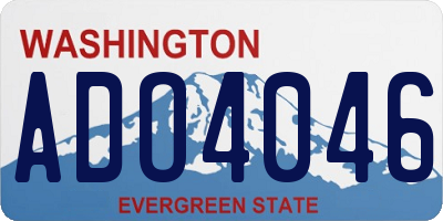WA license plate ADO4046