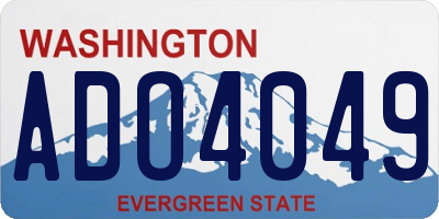 WA license plate ADO4049