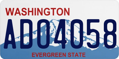 WA license plate ADO4058