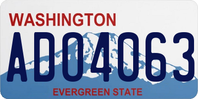 WA license plate ADO4063