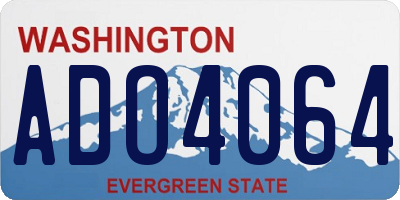 WA license plate ADO4064