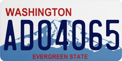 WA license plate ADO4065