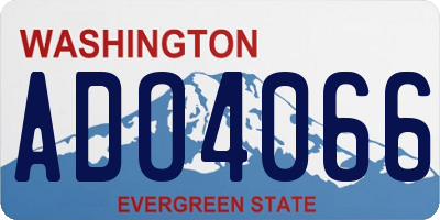 WA license plate ADO4066