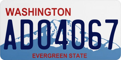 WA license plate ADO4067