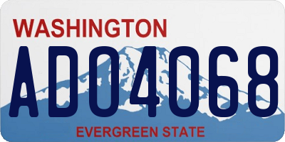 WA license plate ADO4068
