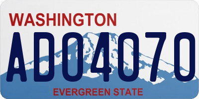WA license plate ADO4070