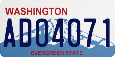 WA license plate ADO4071