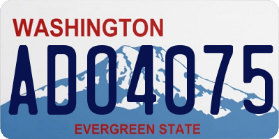 WA license plate ADO4075