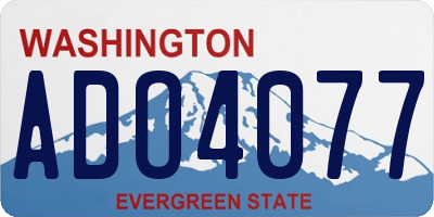 WA license plate ADO4077