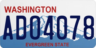 WA license plate ADO4078
