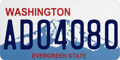 WA license plate ADO4080