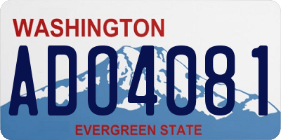 WA license plate ADO4081