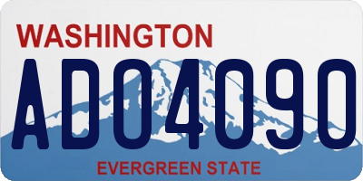 WA license plate ADO4090