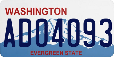WA license plate ADO4093